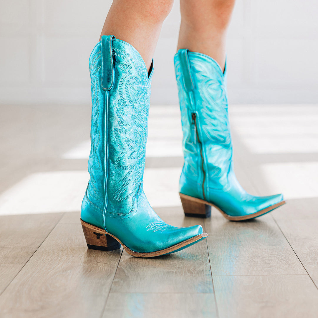 Smokeshow Ladies Boot Turquoise Metallic Western Fashion by Lane