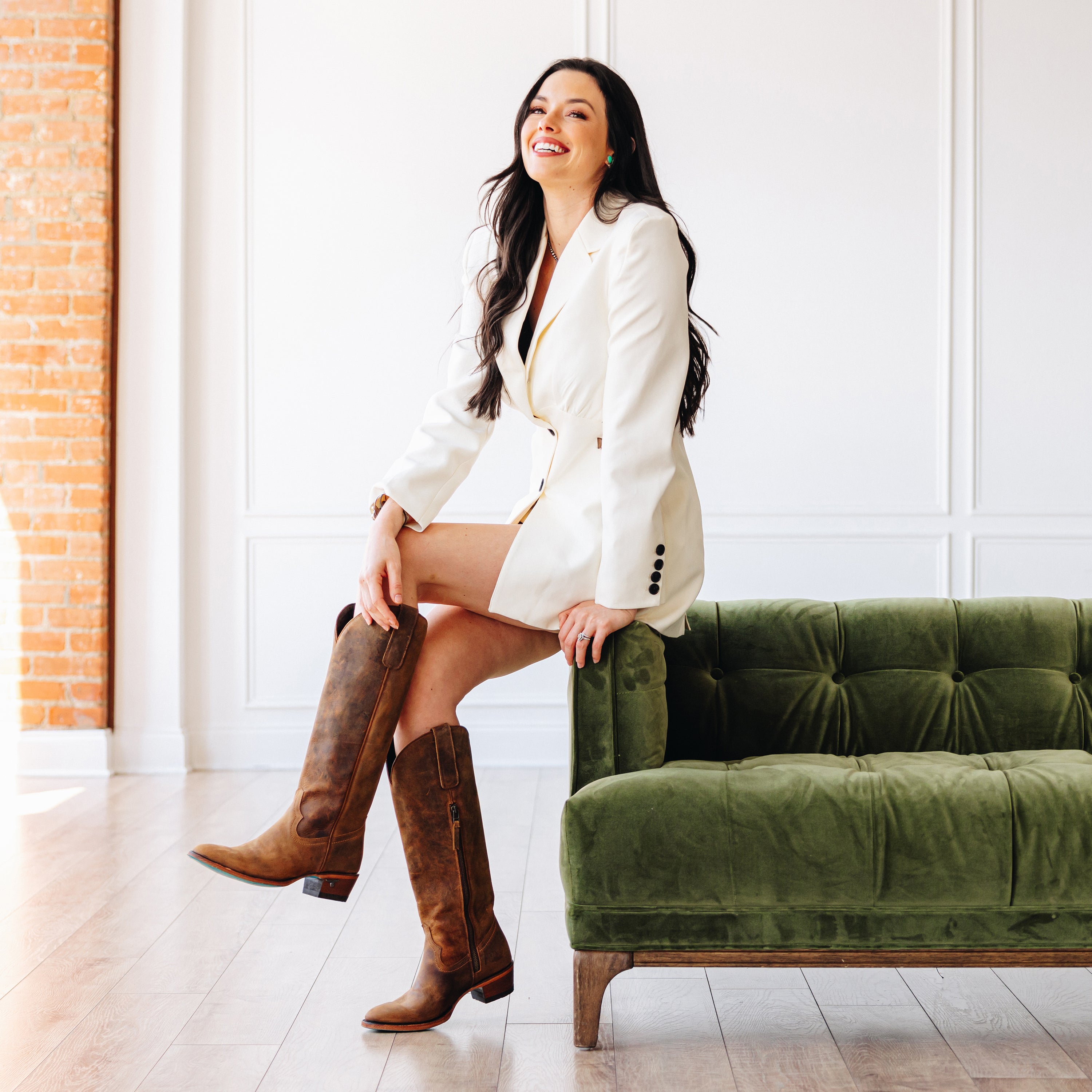 Plain Jane Boots in Brown by Lane Round Toe Western Boots