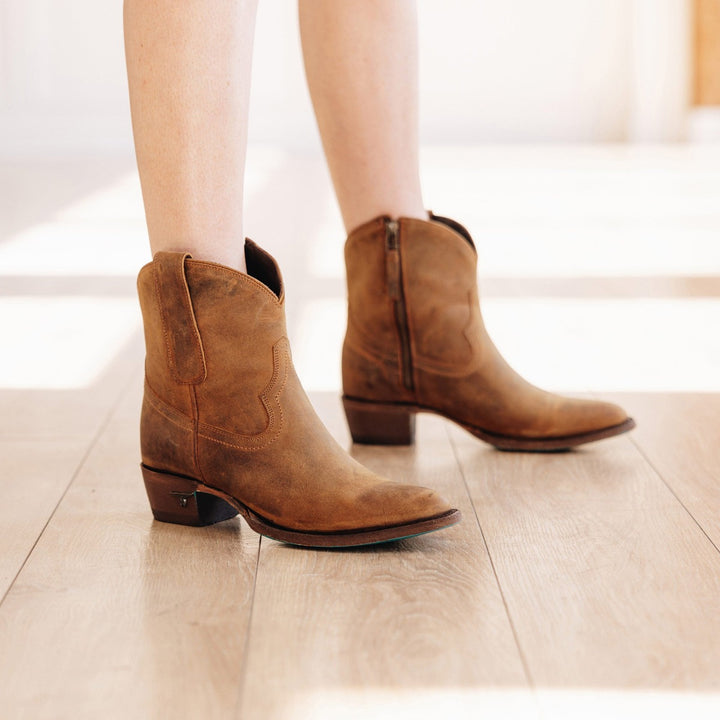 Plain Jane Bootie Ladies Bootie Burnt Caramel Western Fashion by Lane